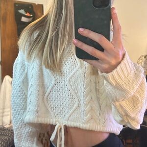 White crop top sweater from Aeropostale